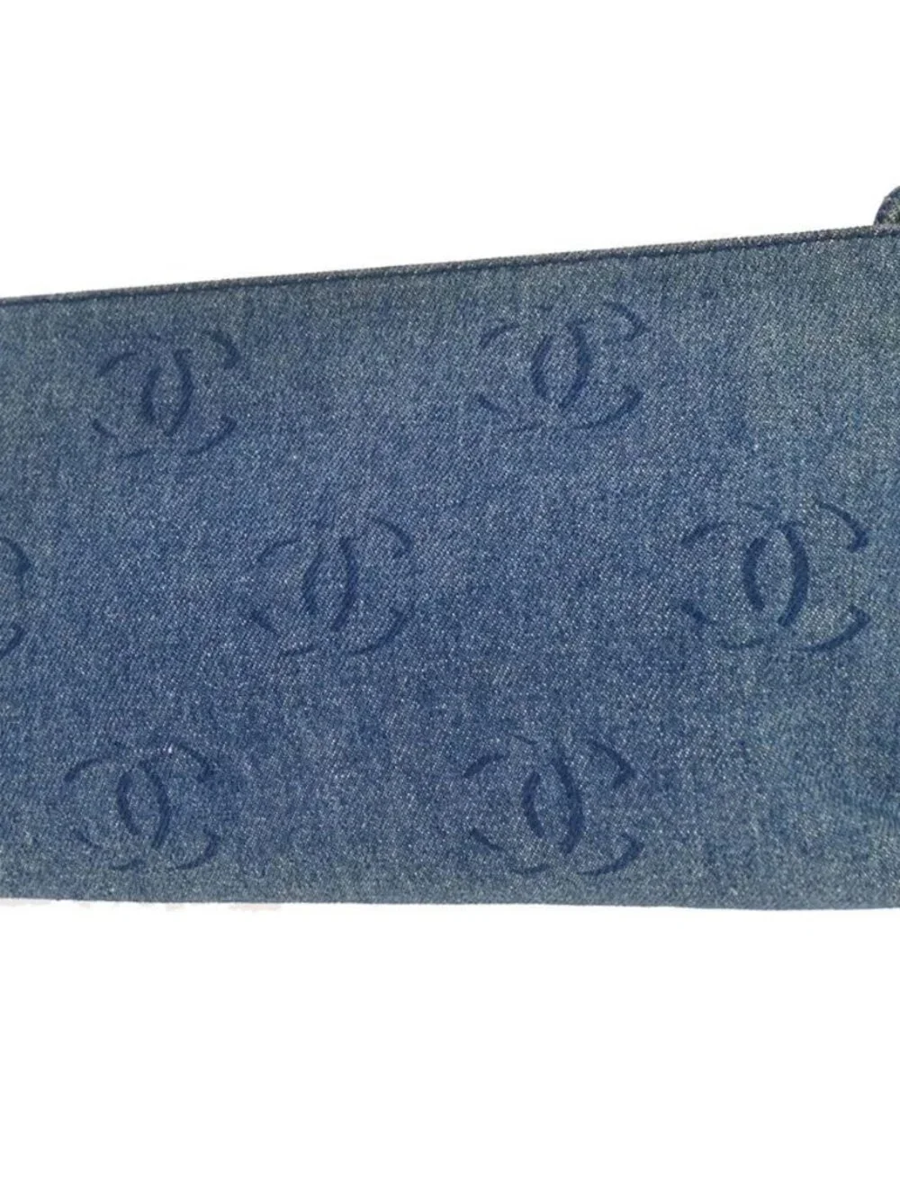 Chanel Blue Denim Clutch Bag 188706